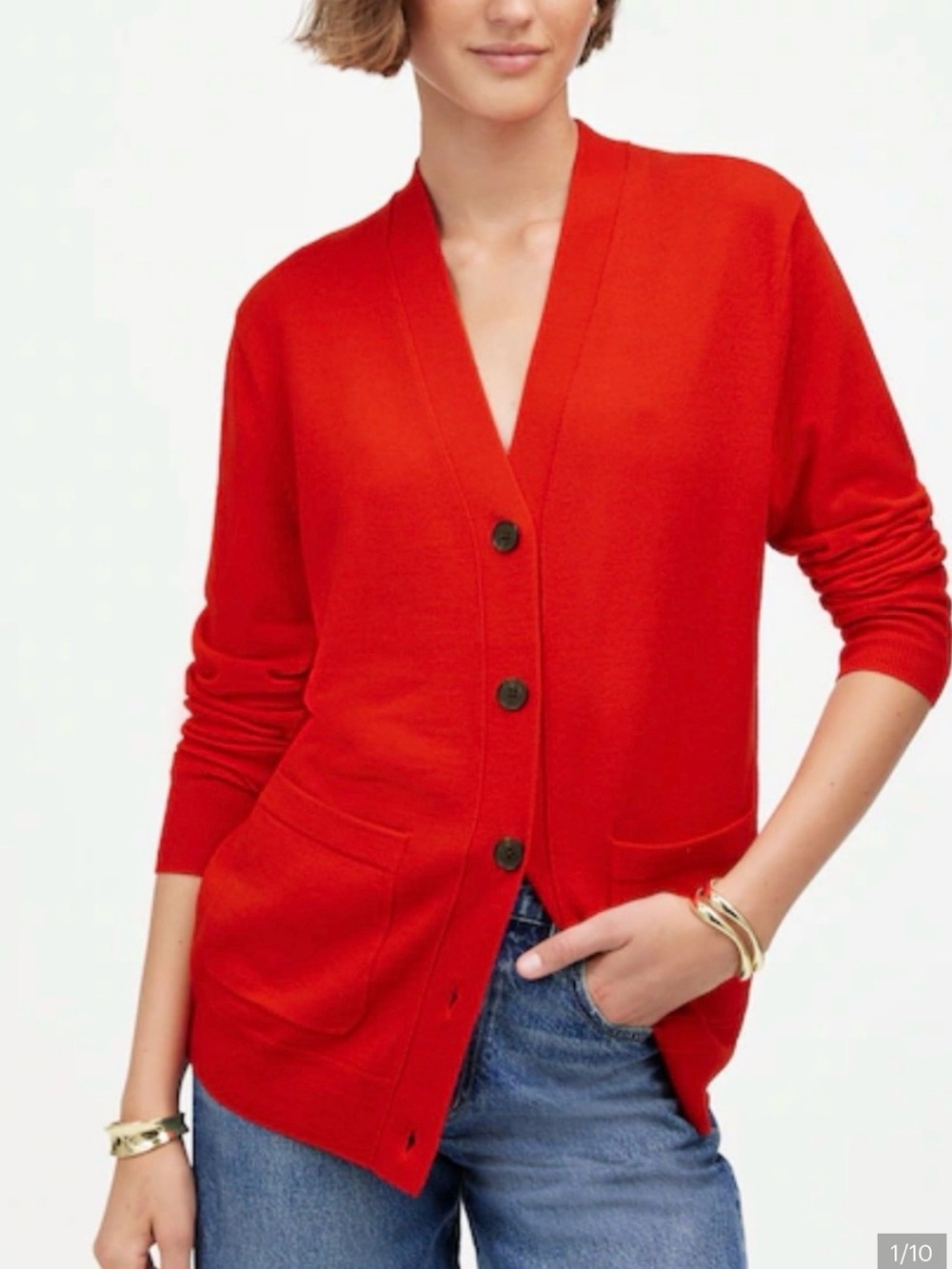 Madewell Merino Wool boyfriend V-Neck Button Down Cardigan Sweater